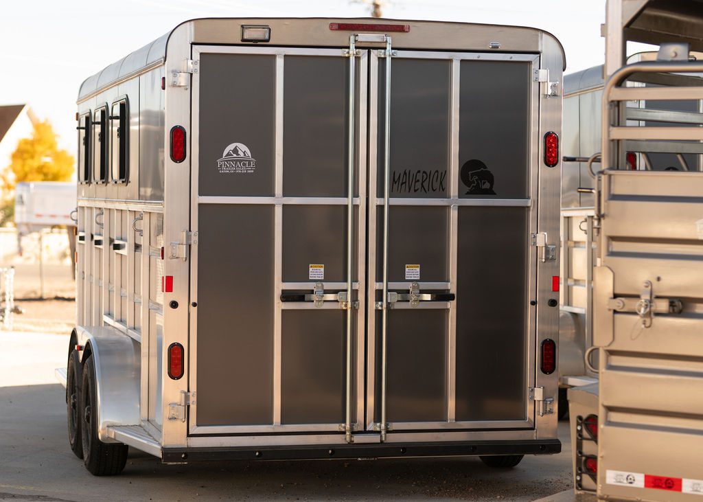Rear end of horse trailer