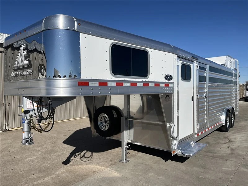 2027 Elite Trailers 8'X24’ Stock Combo W/Slant Wall Tack Stock Trailers