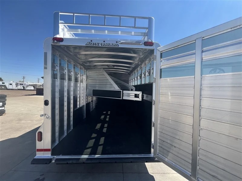2027 Elite Trailers 4 Horse Slant Stock Combo Horse Trailers